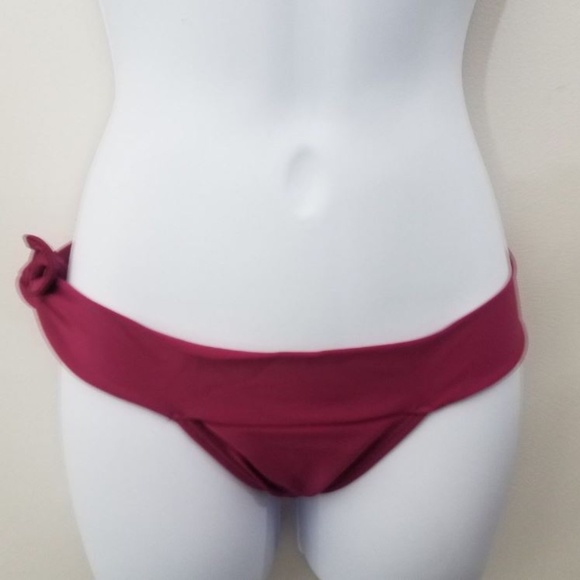 Agua Doce Bikini Set Red Maroon Halter Top Tie Hip - Picture 3 of 7